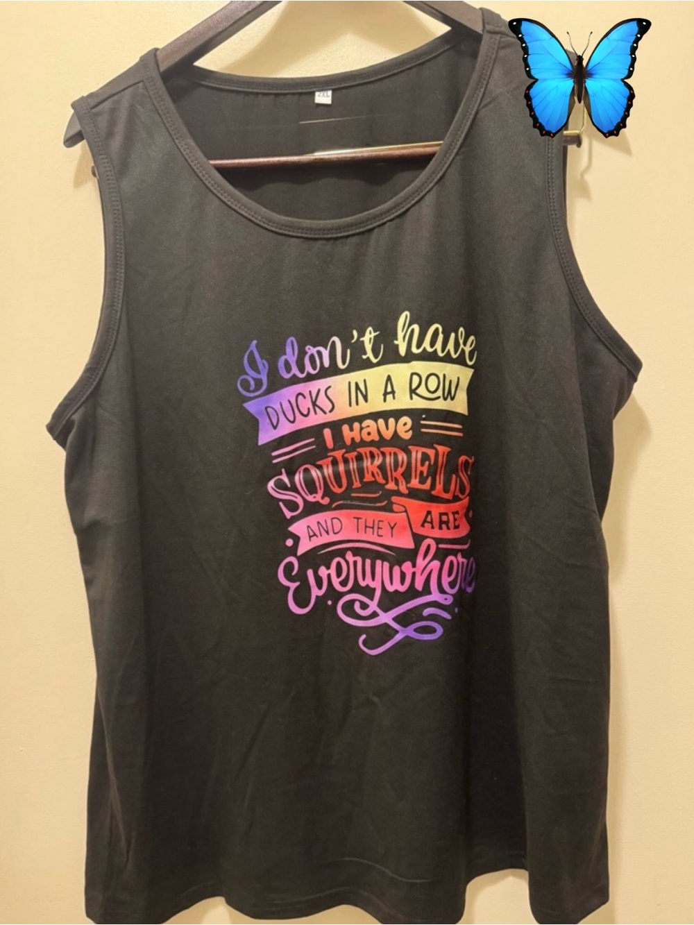 B2G1: Women’s Black Graphic Tank Top with Colorful Slogan